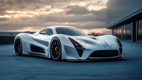 Sunset street racer poised for a quiet burst of speed.