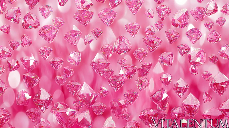 Sparkling pink diamonds dancing in a dreamy rosy glow.