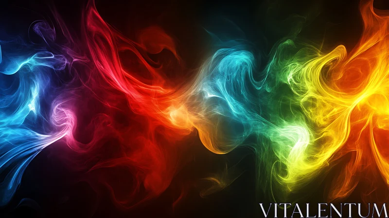 Multicolored luminous smoke waves form dynamic spectral currents