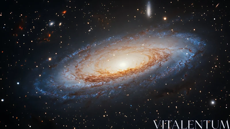 Spiral galaxy curls softly through star-salted midnight silence