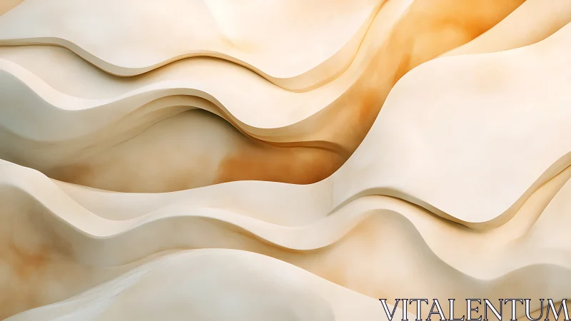 Parametric sandstone wave strata with fluid volumetric folds.