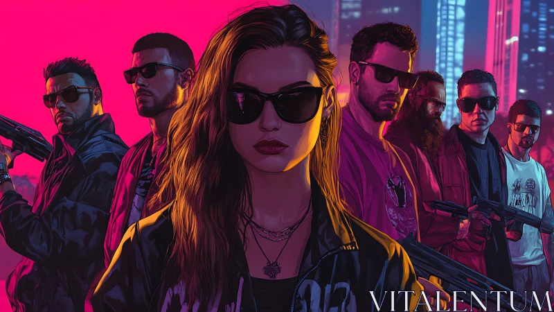 Neon-armed street crew confronts the city in blazing defiance