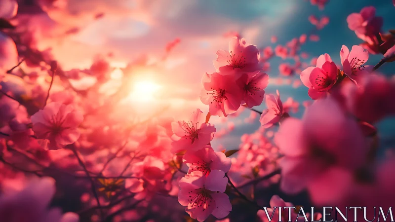 Blossom Dynasty: Pink Petals Command the Golden Hour Skyscape