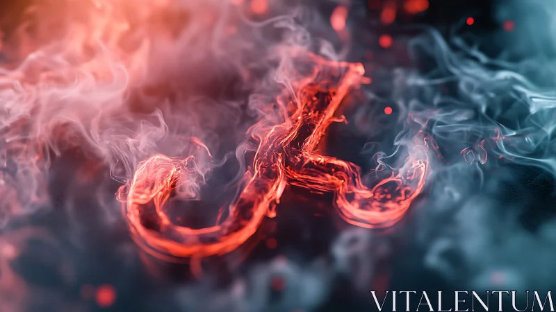 Ember-scripted question mark swirling through neon smoke.