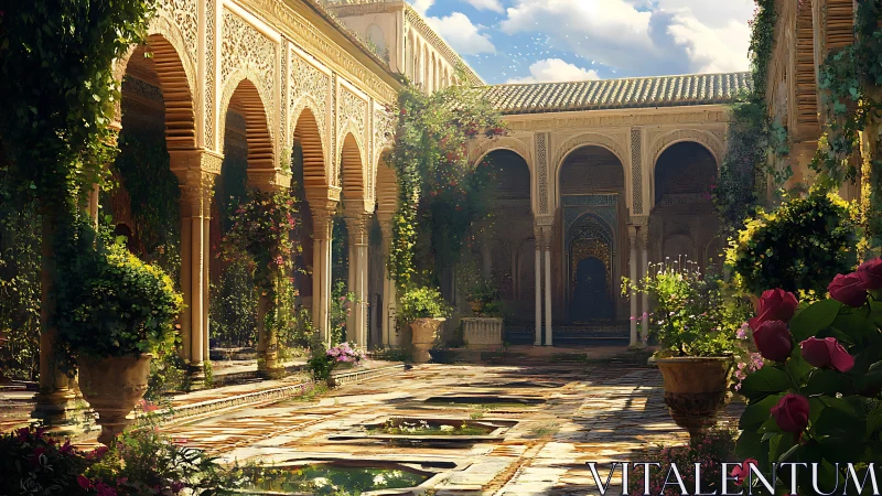 Sunlit arches whisper through a secret Moorish courtyard