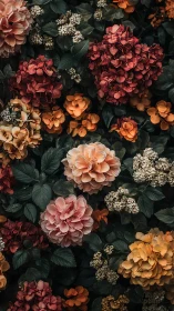 Vibrant Garden Blooms in Rich Autumn Colors and Tones