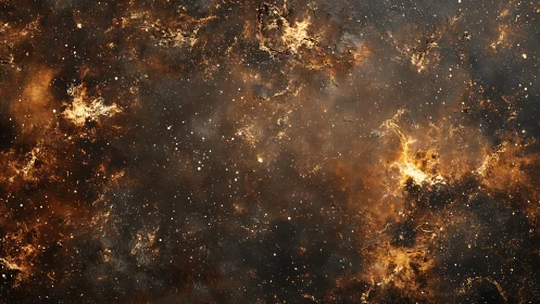 Stellar nebula field with dense dust clouds and sparks.