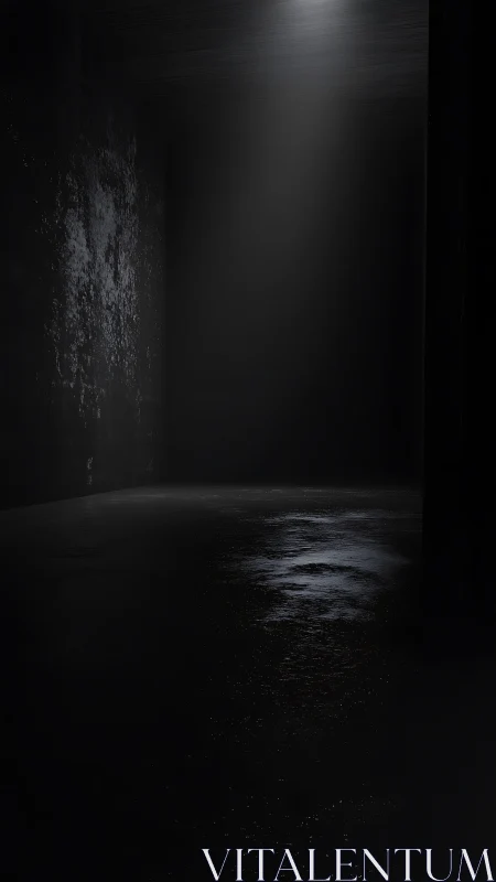 Solitary beam cutting through a wet industrial void.