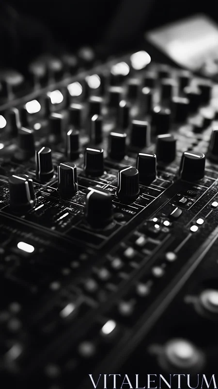 Midnight studio mixer waits quietly for the next live set