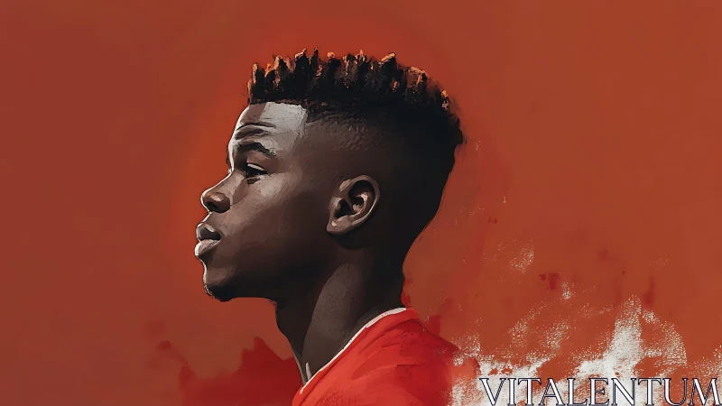 Profile study of focused athlete in stylized digital portrait.