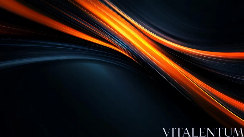 Dynamic Abstract Light Streaks on Dark Background Digital Art.