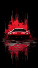 Bold red sports car glowing against an electric night backdrop.