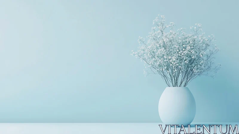 Minimalist Composition: Delicate Gypsophila Arrangement in Spherical Vase.