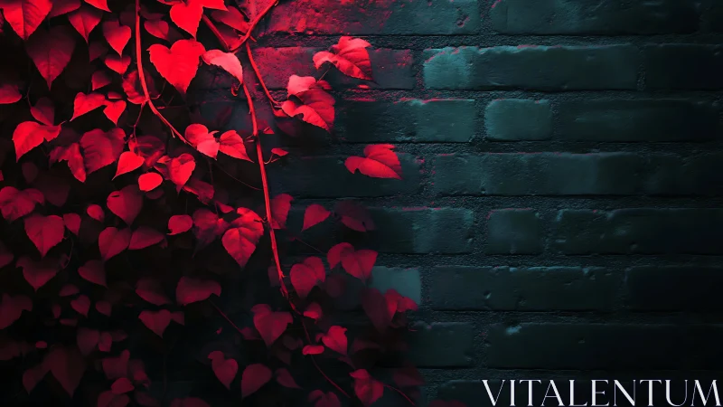 Crimson Tendrils Whisper Against Slate.