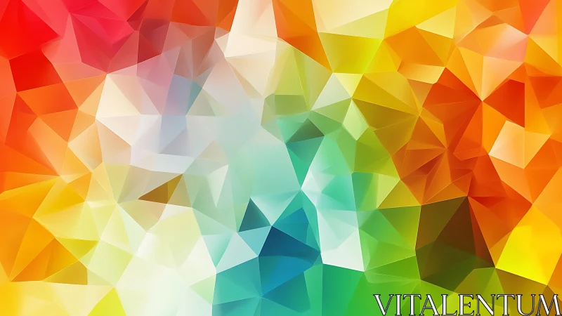 Prismatic low poly gradient blends vivid geometric color field.