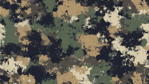 Modern camouflage abstract pattern with earthy tones and grunge effect.