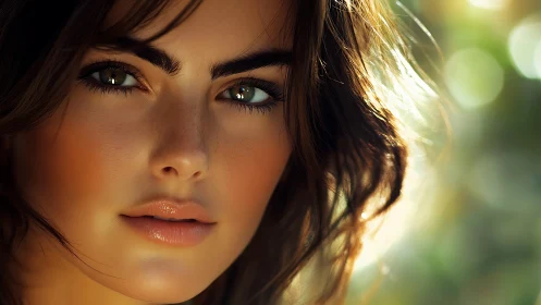 Sunlit gaze turns soft freckles into quiet constellations