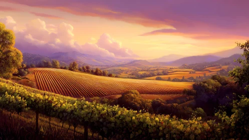 Vineyard horizons glow under a honeyed sunset sky. Period.