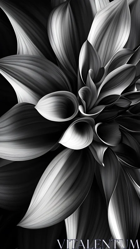 Monochromatic Floral Form with Radiating Petals