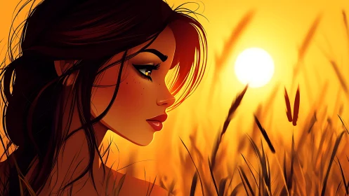 Sunlit daydream paints a gentle portrait in golden fields