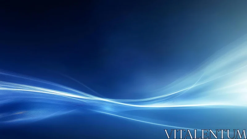 Abstract blue light waves on dark background, digital style.