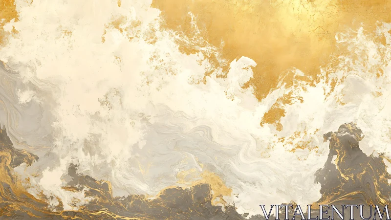 Elegant Abstract Marble Texture with Gold, White, and Gray Tones.