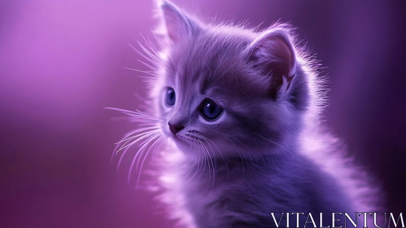 Luminous Feline Portrait with Neon Aura Glow Effect.