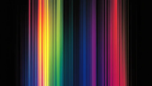 Vertical light spectrum bars form neon gradient field.