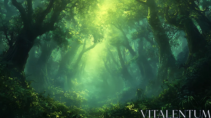 Emerald Cathedral: Where Sunlight Weeps Through Ancient Boughs.