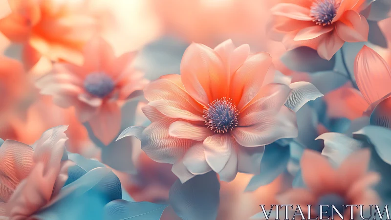 Rendered floral composition with soft focus depth effect