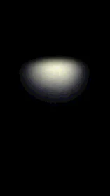Quantized spotlight gradient on black void background.