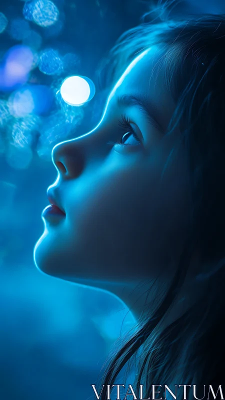 Digital Spirit: A Soul Glowing with Blue Light Energy.