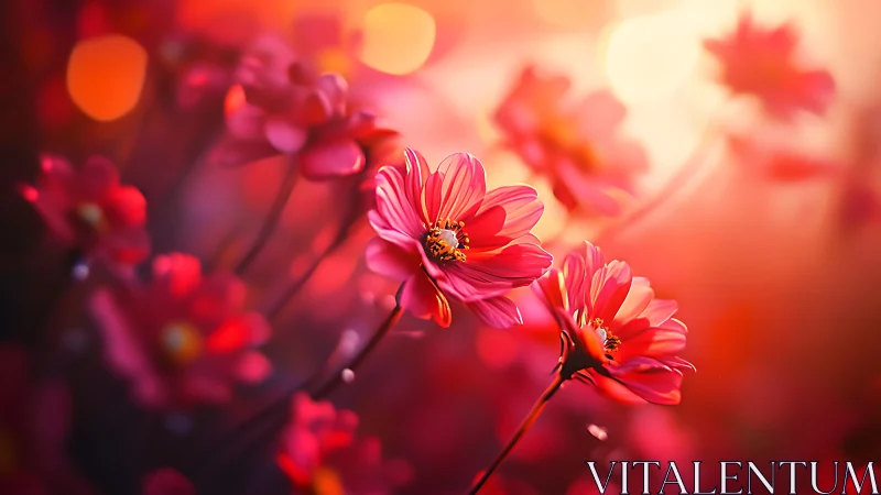 Crimson Petals Dance Where Warmth Ignites the Tender Bloom