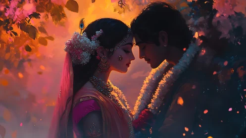 Two Souls Connect in Golden Autumn Light and Romance