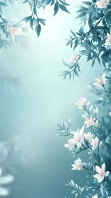 Ethereal Botanical Frame with Soft Floral Borders.