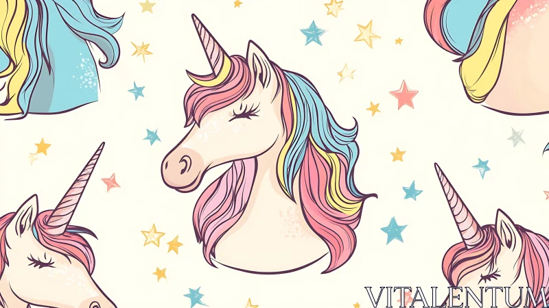Pastel-maned unicorn parade drifting through candy starlight.