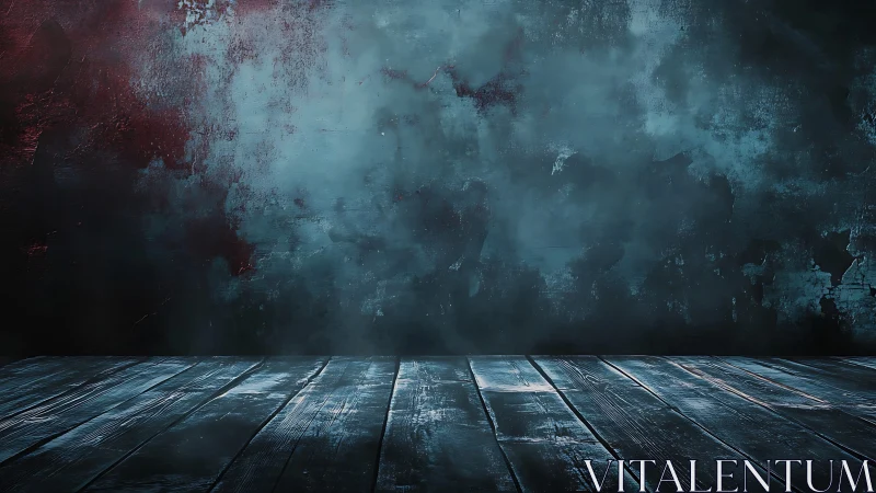 Moody blue wooden floor invites quiet moments and stories