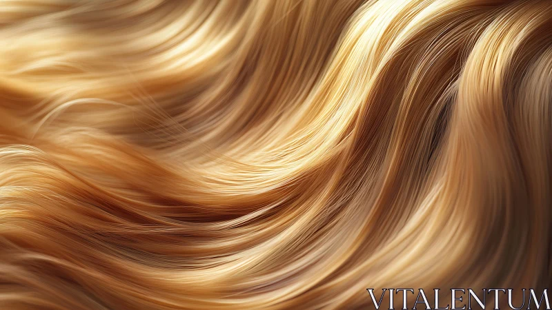 Golden blonde hair strands form flowing luminous waves
