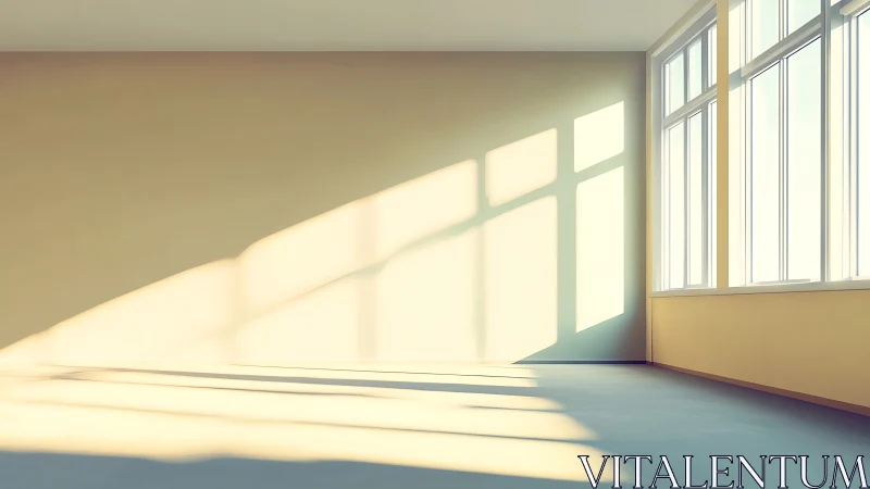 Sunlit geometry quietly turns an empty room into warmth