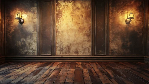 Golden wooden room washed in lantern light and quiet glow.