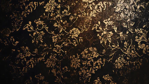 Gilded floral shadows drifting across dark antique velvet.