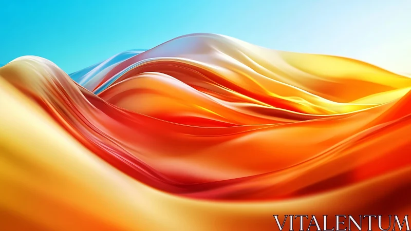 Flowing ribbons of warm color roll like glowing waves