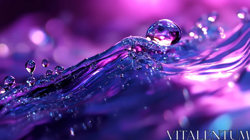 Macro chromatic wave with prismatic droplets in motion.