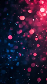 Neon bokeh particle field in deep magenta and cyan glow.