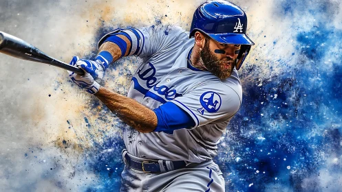 Kinetic baseball swing with dynamic pigment dispersion field.