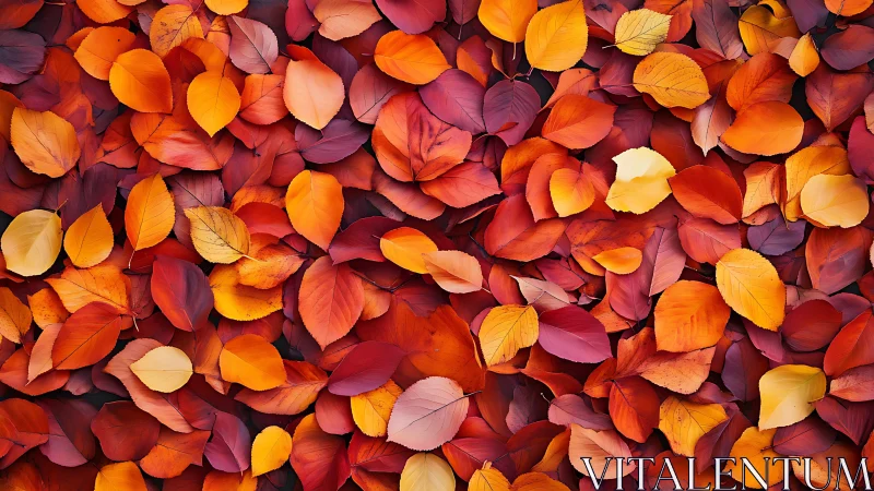 Surface is uniformly covered with overlapping autumn leaves