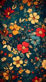 Celestial Garden: Blooming Constellations on Teal.