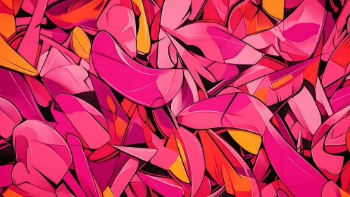 Chromatic vector tessellation of interlocking magenta shards.