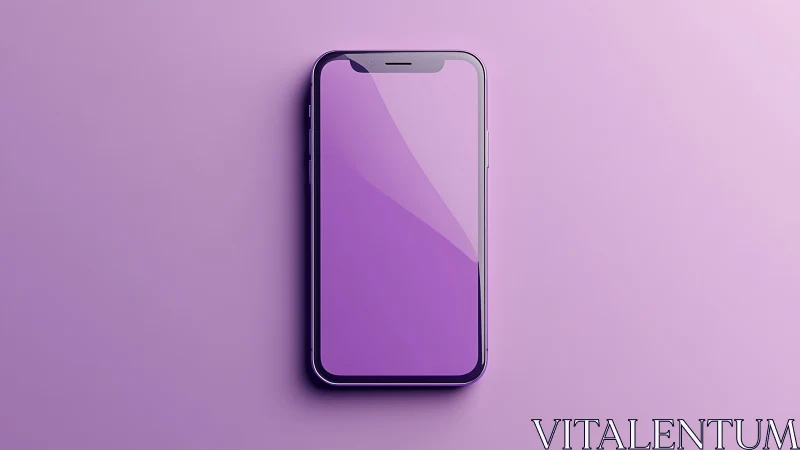 Modern smartphone mockup with gradient display on monochromatic backdrop.