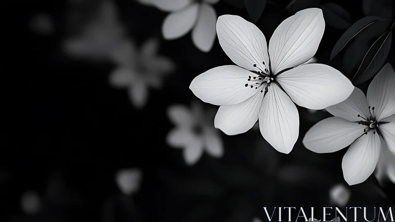 White flowers with dark foliage background.